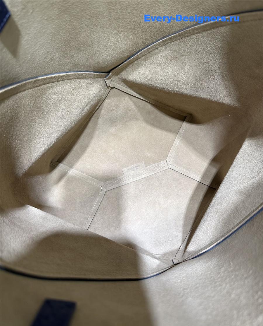 L0ew* puzzle fold convertible medium leather tote blue