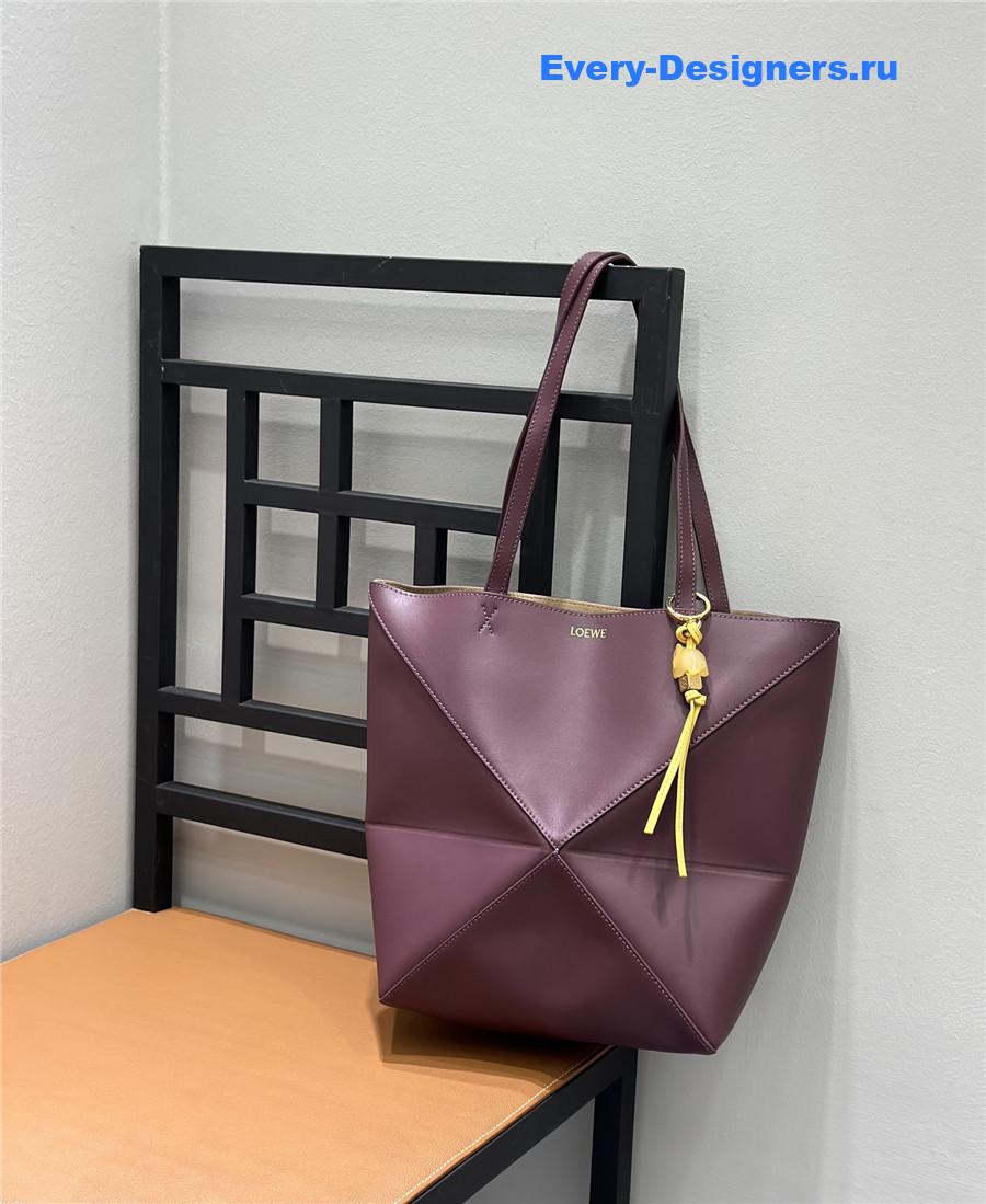 L0ew* puzzle fold convertible medium leather tote