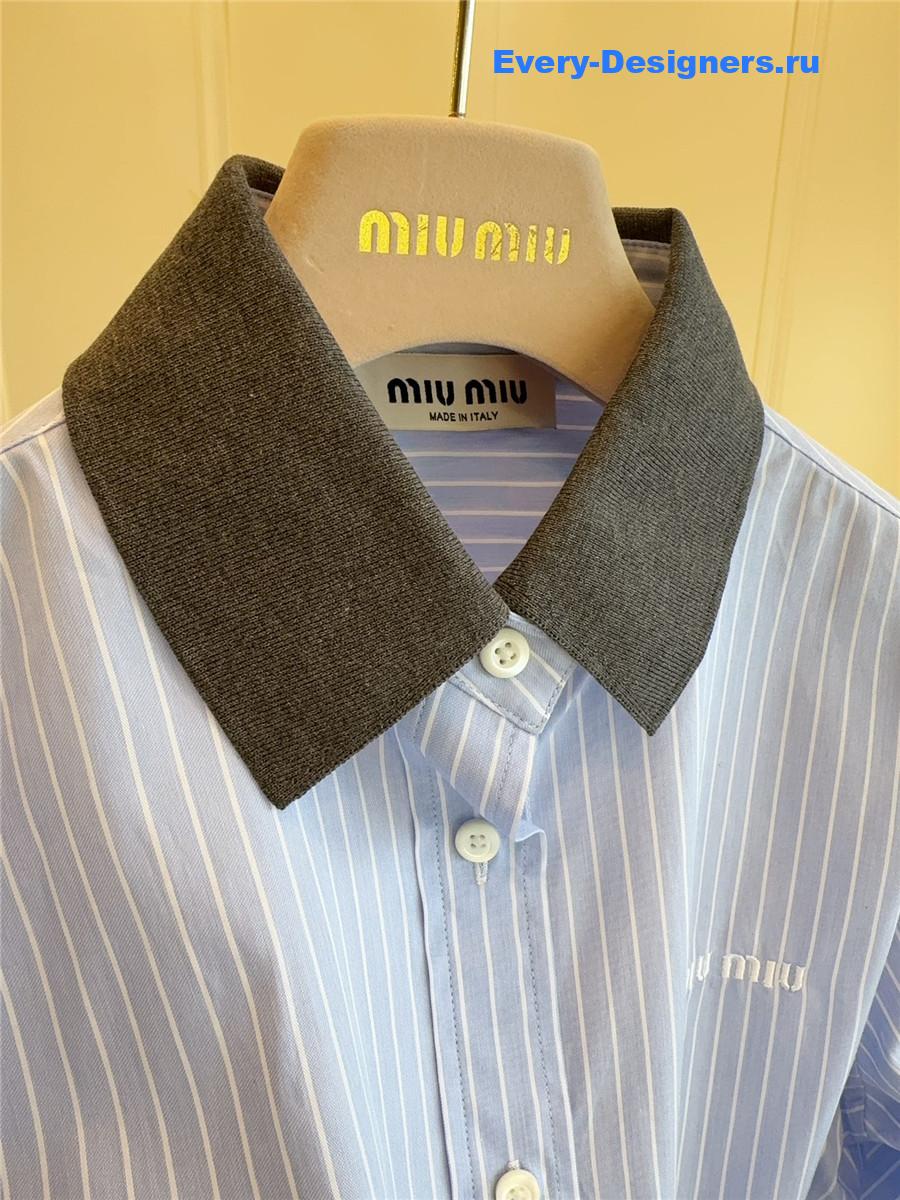 Miu Miu Logo Striped Shirt