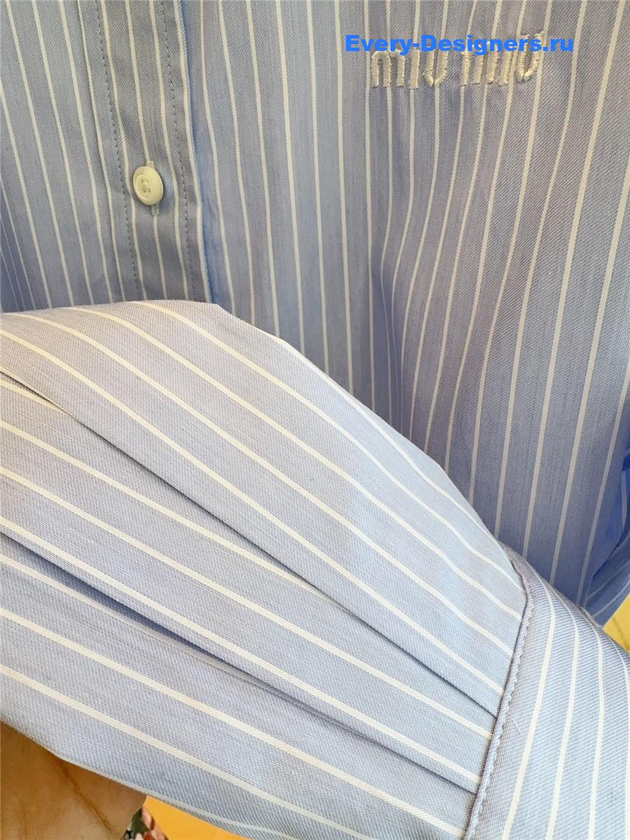 Miu Miu Logo Striped Shirt