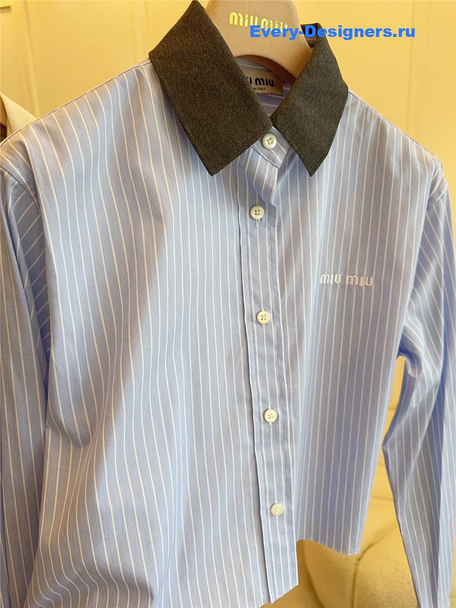 Miu Miu Logo Striped Shirt