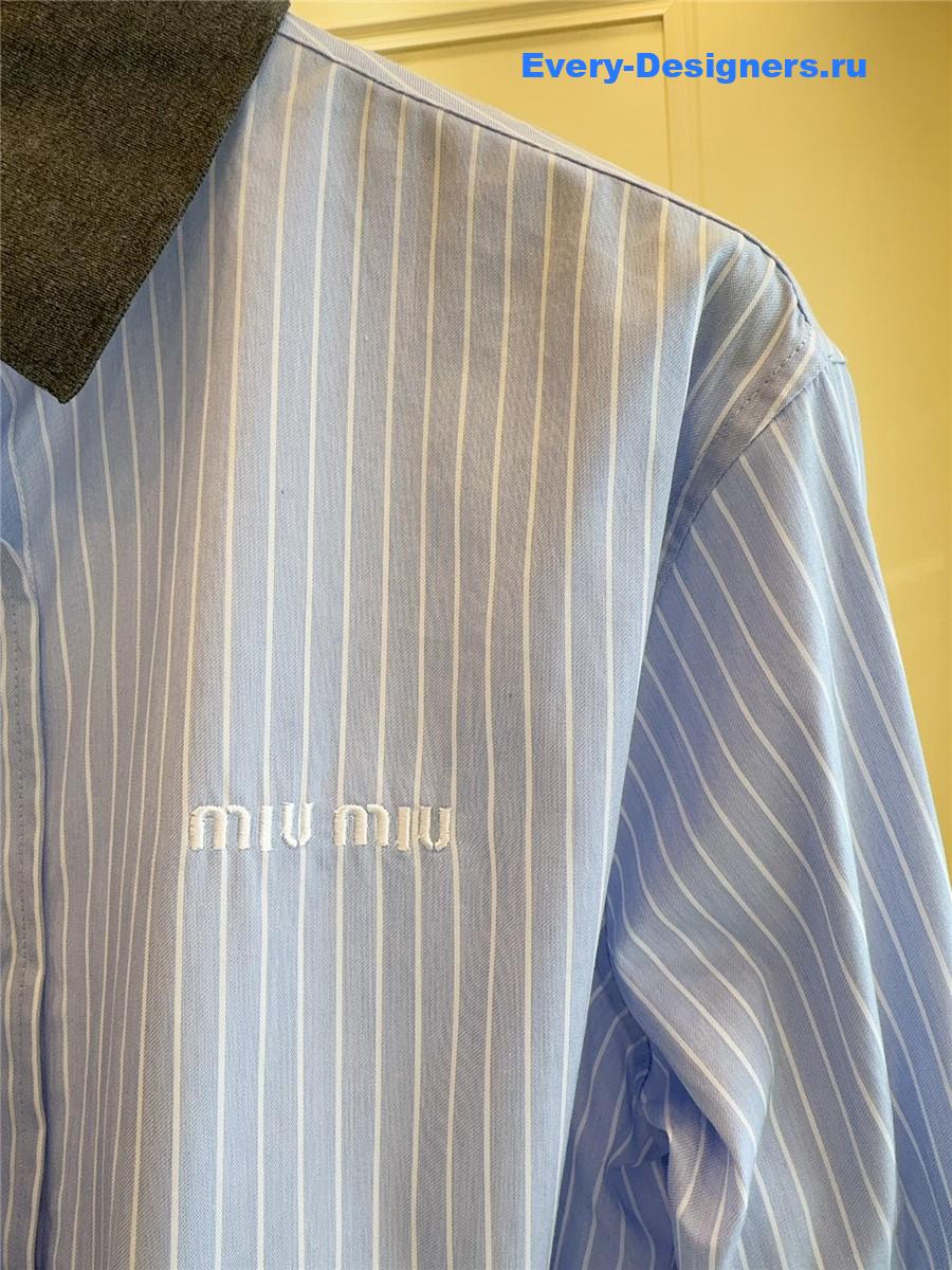 Miu Miu Logo Striped Shirt