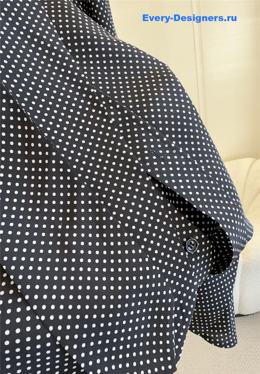 Sa1nt Lau*nt dotted silk blouse