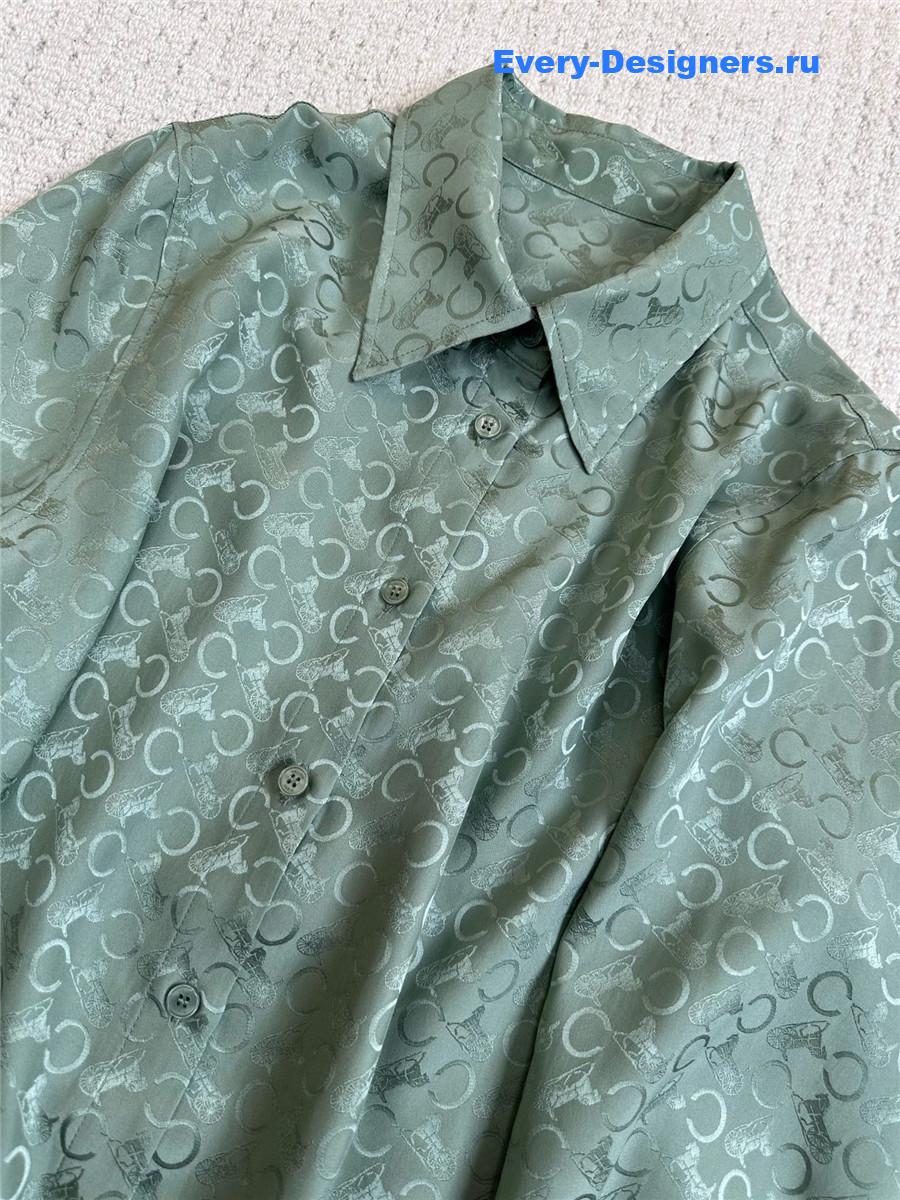 Ce1i*e classic jacquard silk shirt