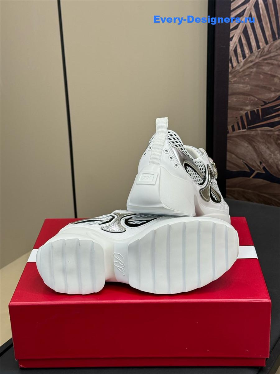 Roger Vivier Viv on the Run Silver Sneakers