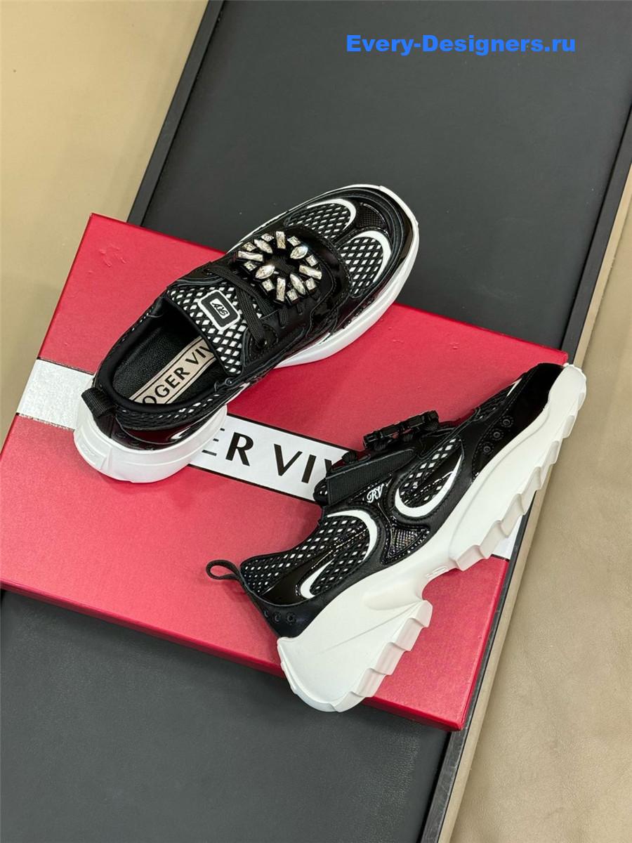 Roger Vivier Viv on the Run Black Sneakers