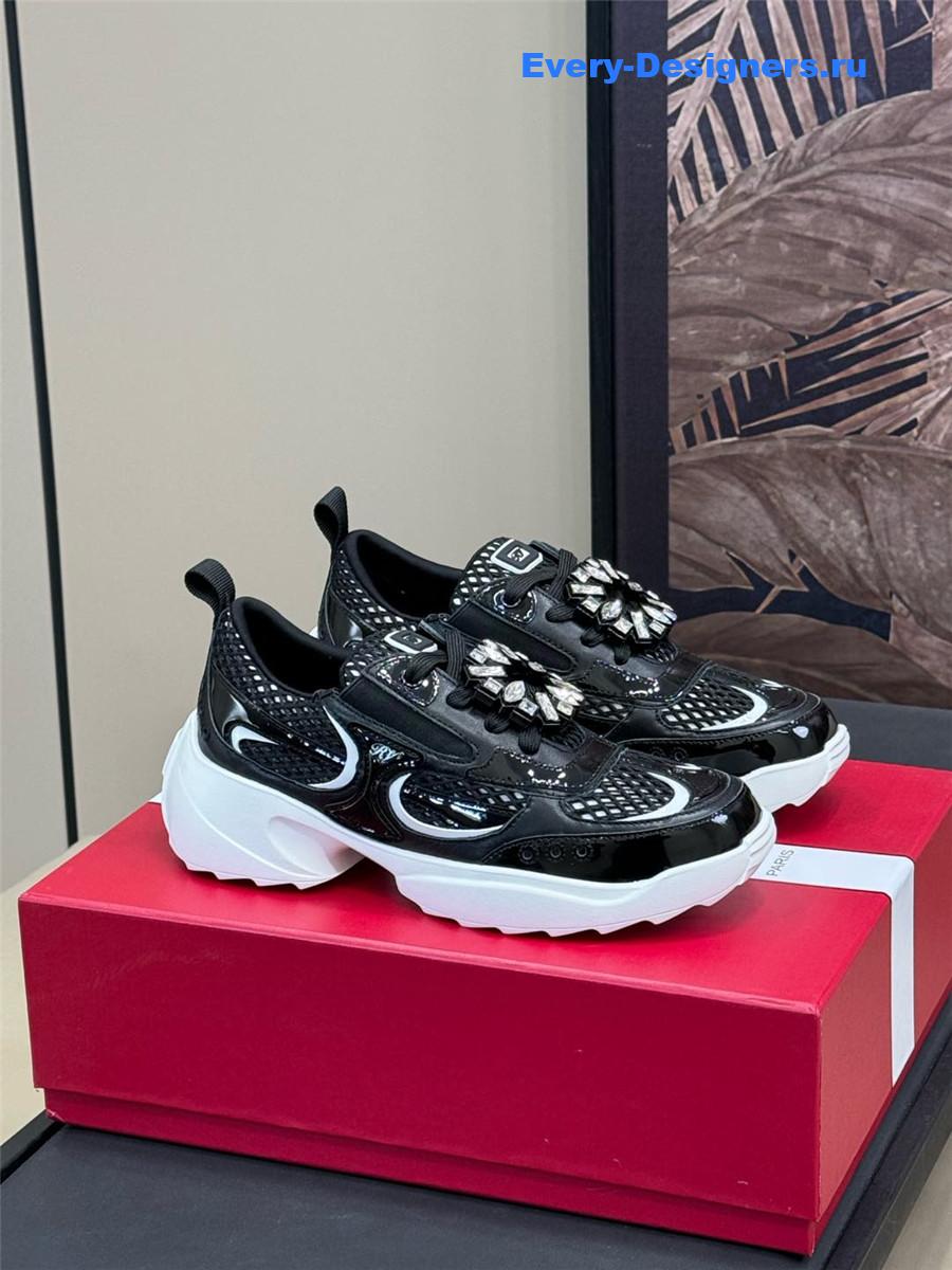 Roger Vivier Viv on the Run Black Sneakers