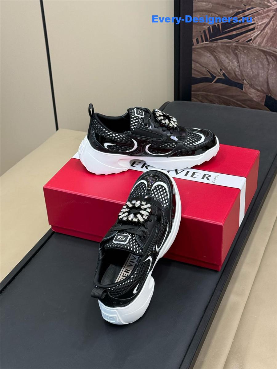 Roger Vivier Viv on the Run Black Sneakers