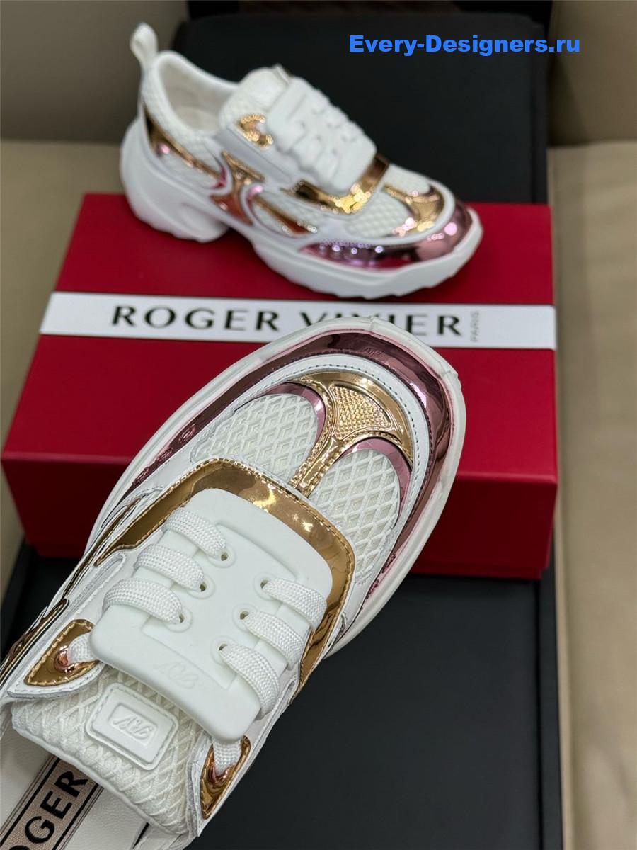 Roger Vivier Viv on the Run Platinum Sneakers