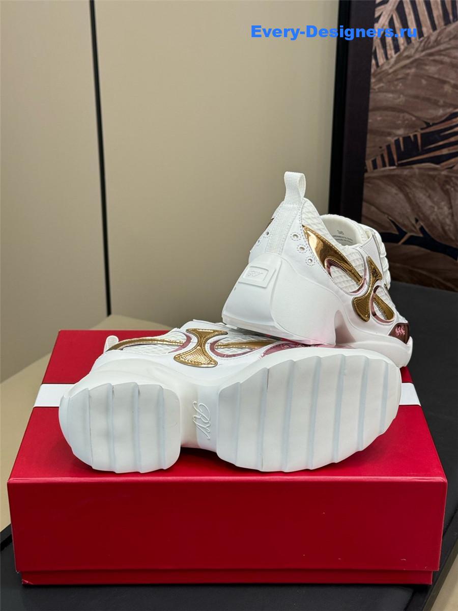 Roger Vivier Viv on the Run Platinum Sneakers