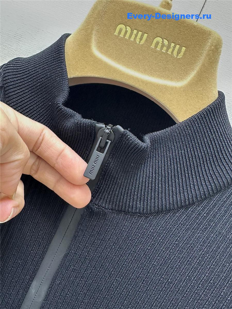 Miu Miu Embroidered Logo Knitted Dress