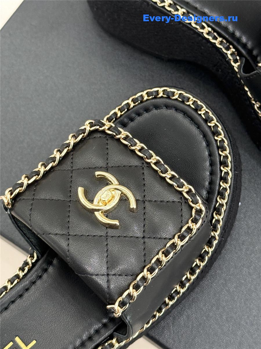 ch**el D1am0nd chain platform slippers