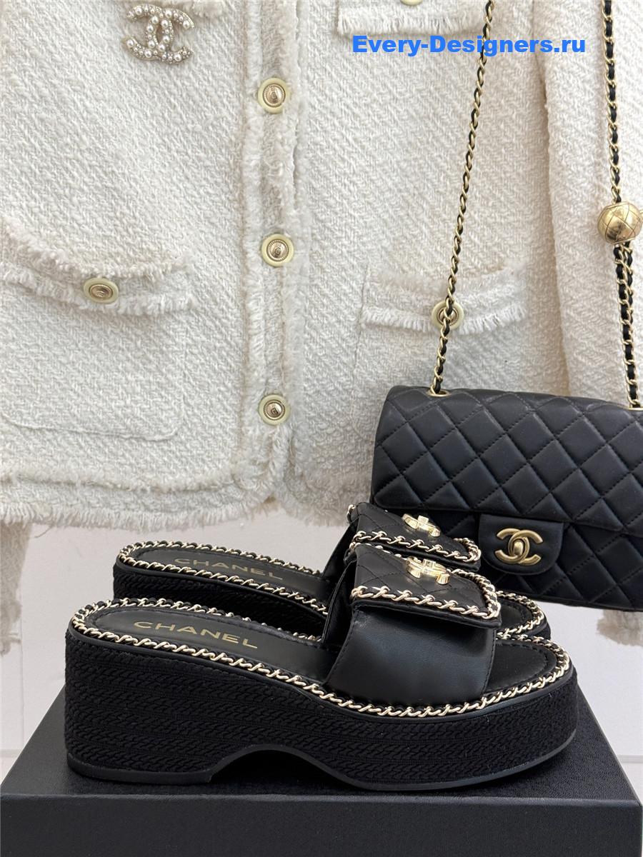 ch**el D1am0nd chain platform slippers