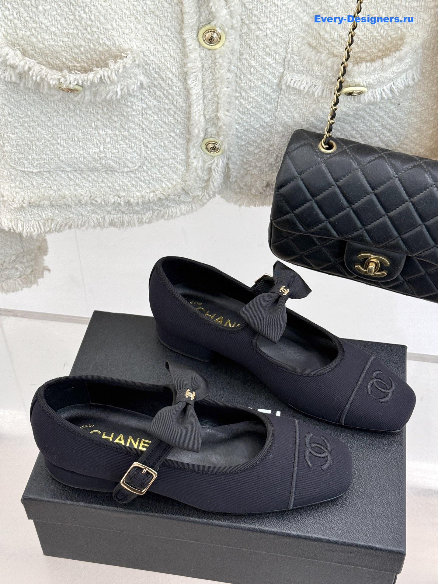 Ch**el black bow mary janes