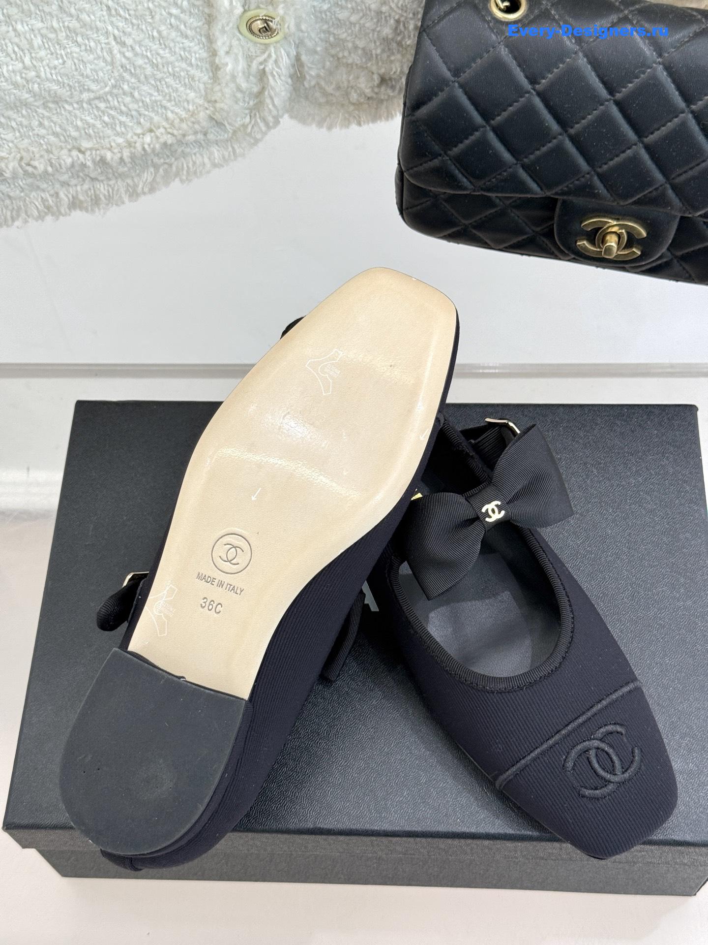 Ch**el black bow mary janes