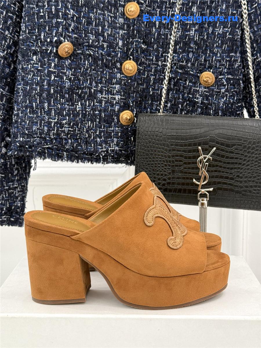Ce1i*e elena platform slippers brown