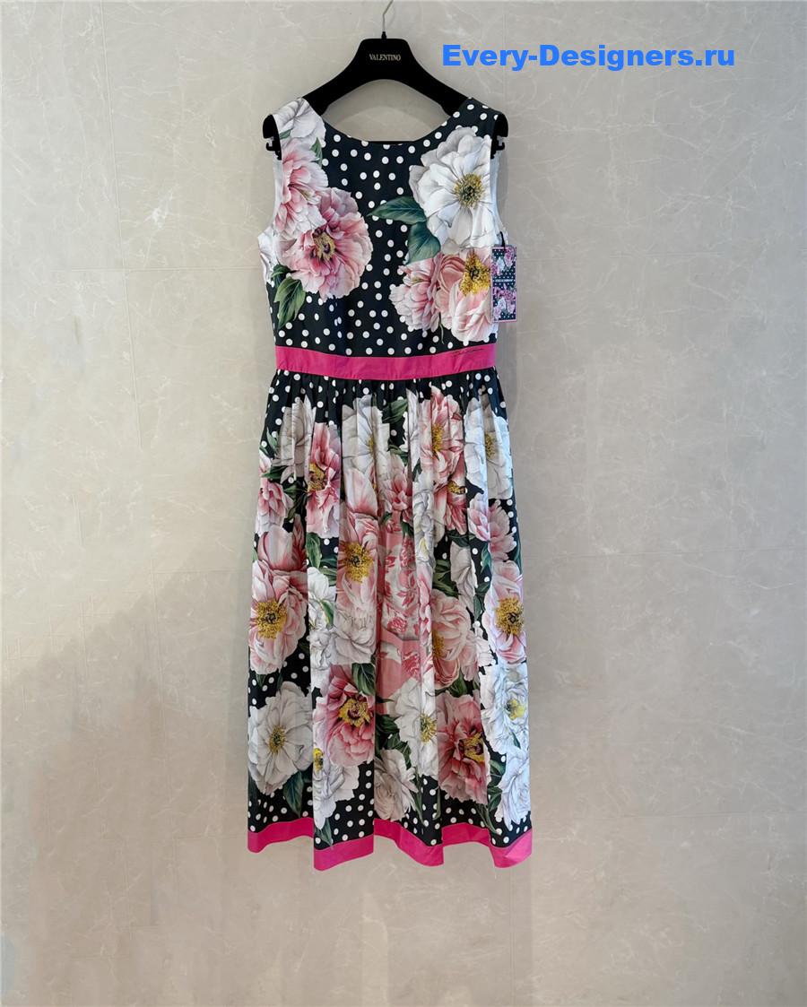 Dolce & Gabbana D&G Sleeveless Printed Poplin Dress