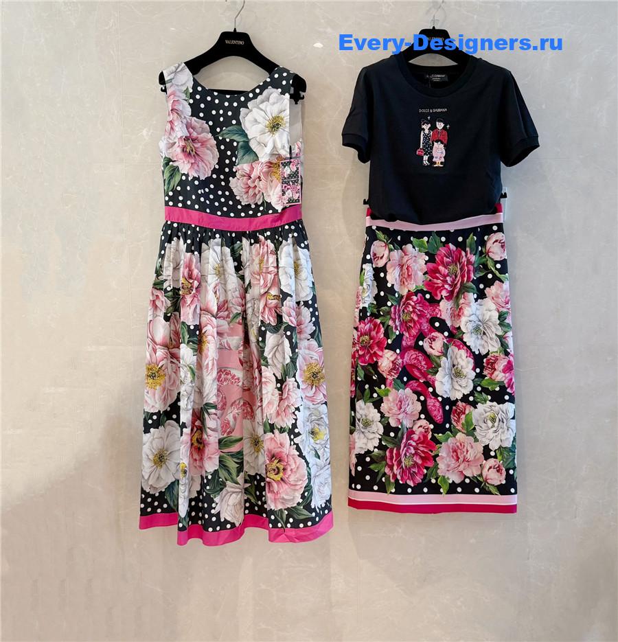 Dolce & Gabbana D&G Sleeveless Printed Poplin Dress