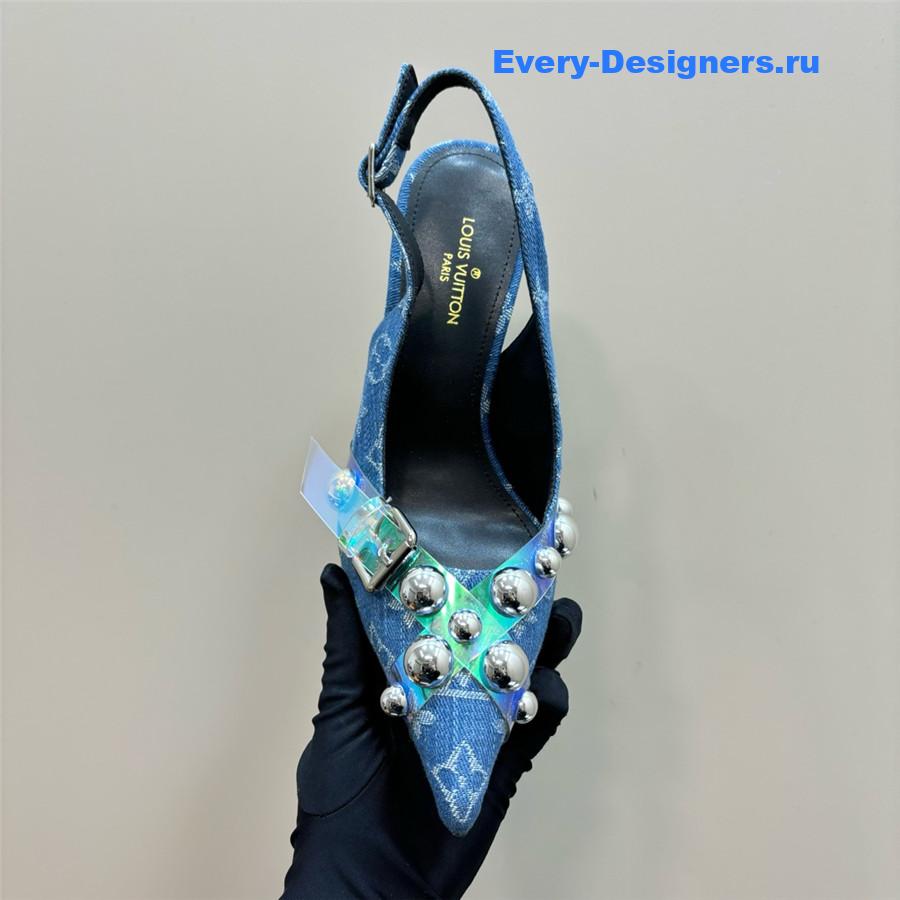 l0vis Vvtt0n denim studded heels