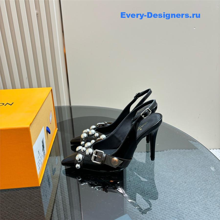 l0vis Vvtt0n studded peep toe heels