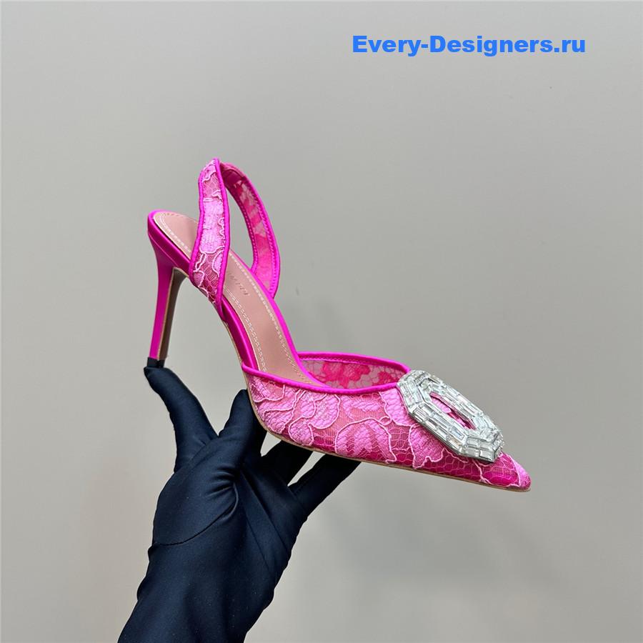 Amina Muaddi Camelia Satin Pumps