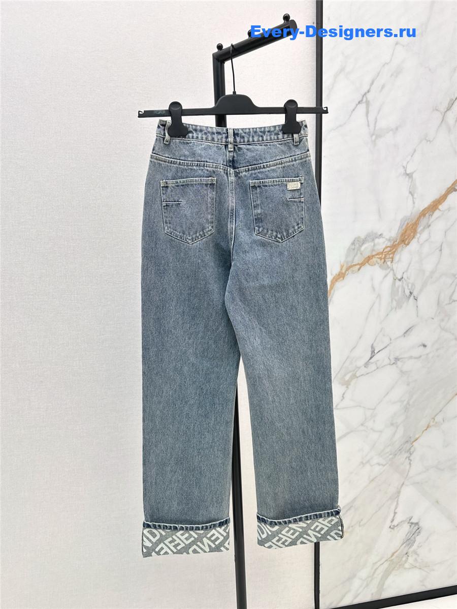 F**di ff logo cuff straight jeans