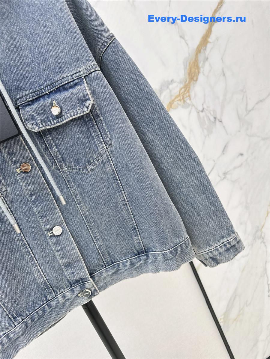 F**di ff light blue denim hooded jacket