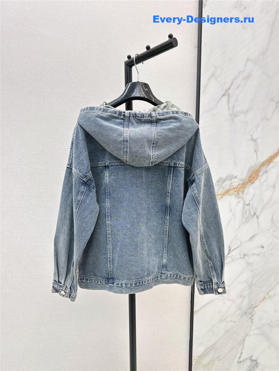F**di ff light blue denim hooded jacket