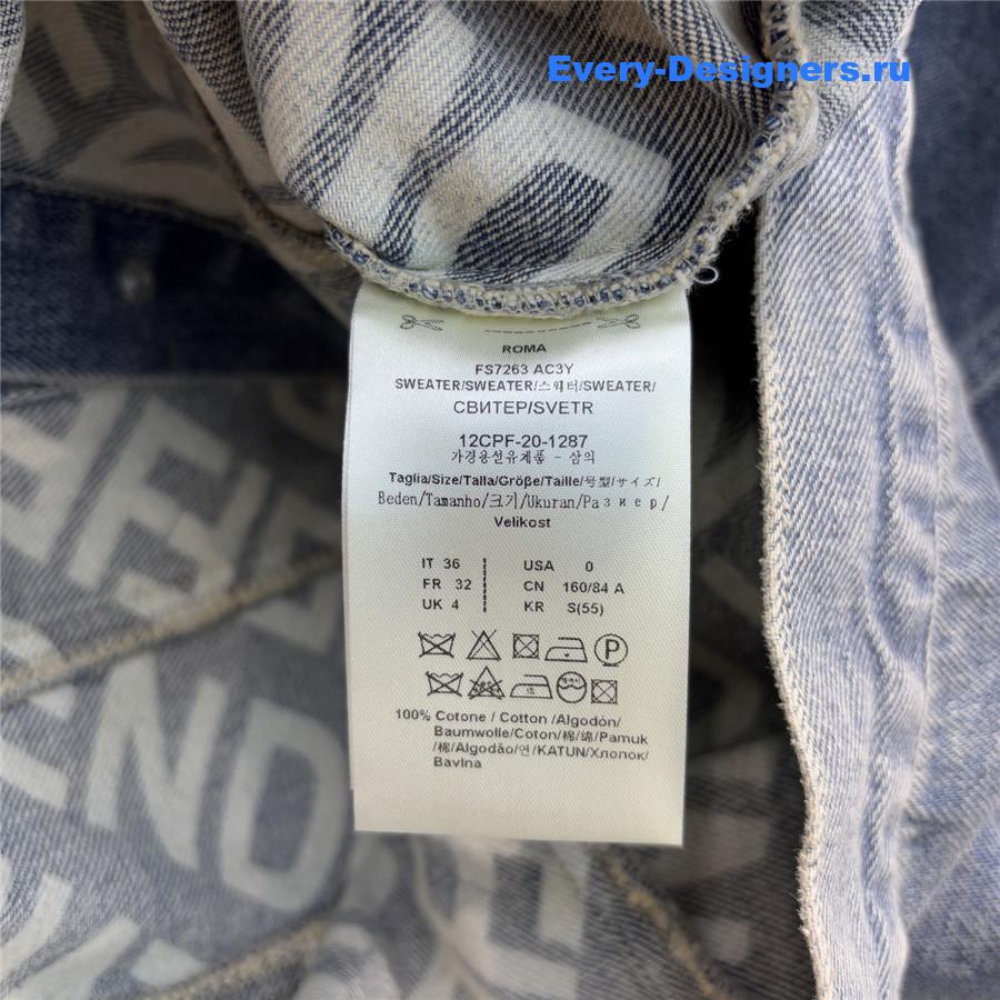 F**di logo print hooded denim jacket