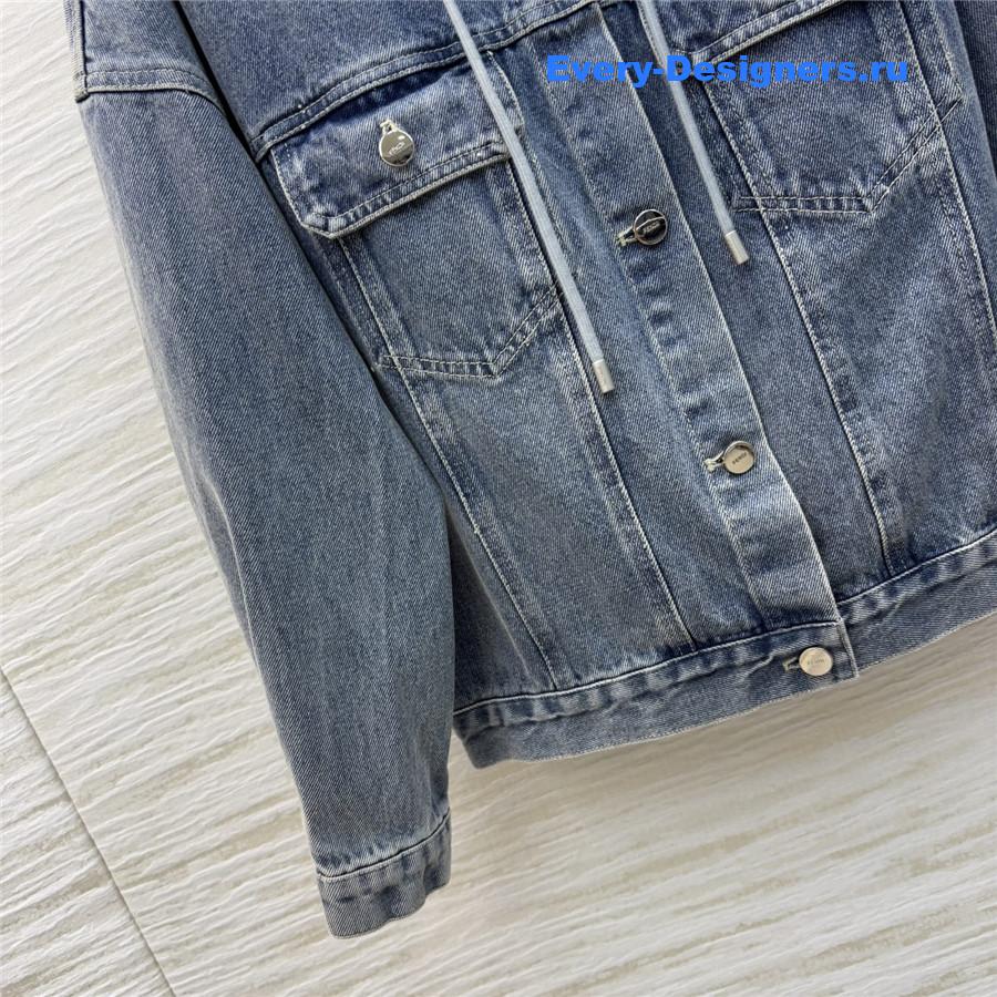 F**di logo print hooded denim jacket