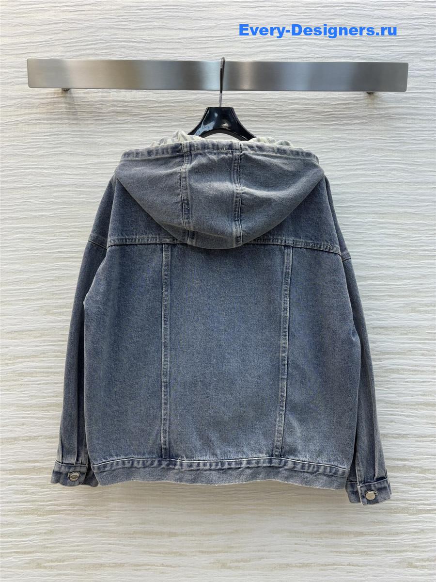 F**di logo print hooded denim jacket