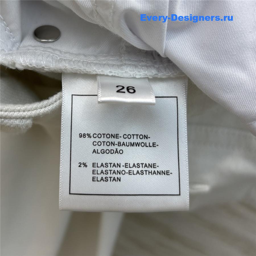 Ch**el white high-waisted flared-leg jeans