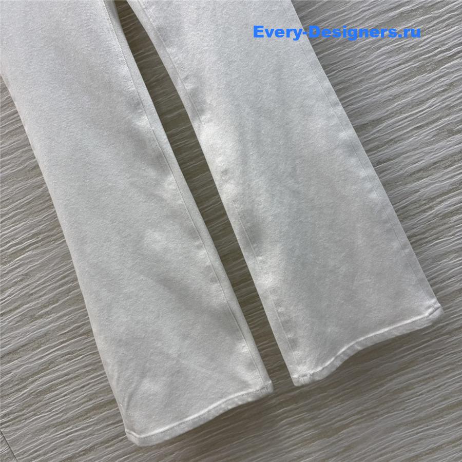 Ch**el white high-waisted flared-leg jeans