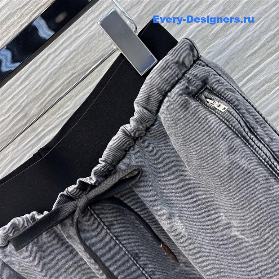 l0vis Vvtt0n lv logo print denim wide-leg pants