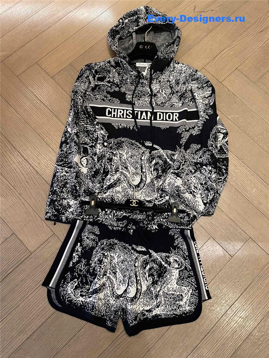 D10r cashmere wool blend knit suit black