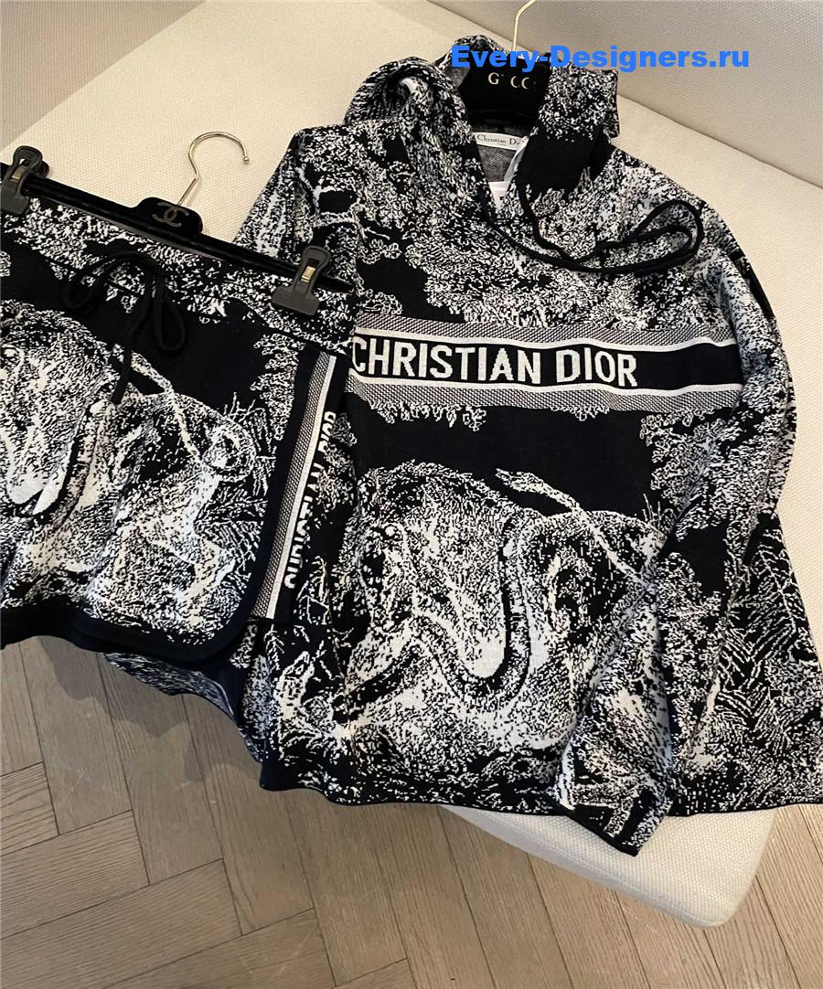 D10r cashmere wool blend knit suit black