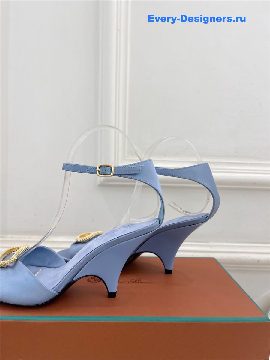 L0r0 P1ana metal buckle high heel sandals blue