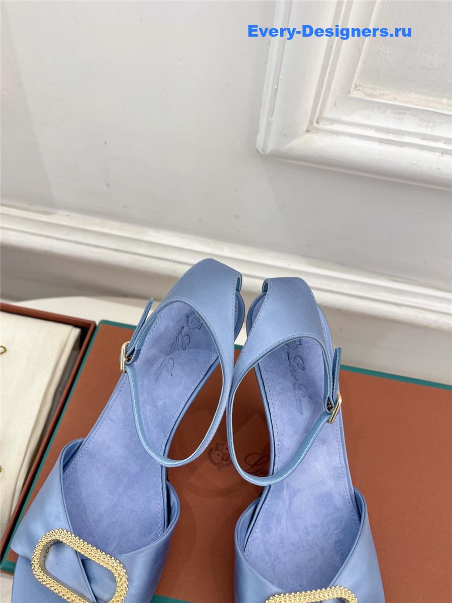 L0r0 P1ana metal buckle high heel sandals blue