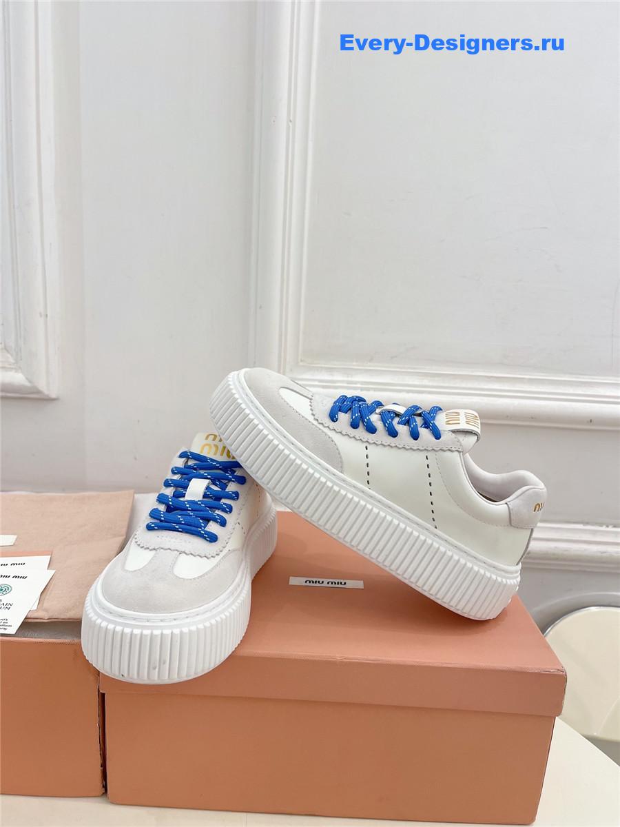 Miu Miu Lace-Up Low Top Platform Sneakers