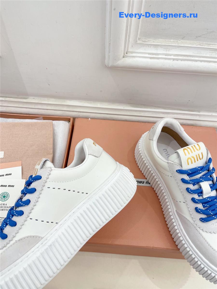 Miu Miu Lace-Up Low Top Platform Sneakers