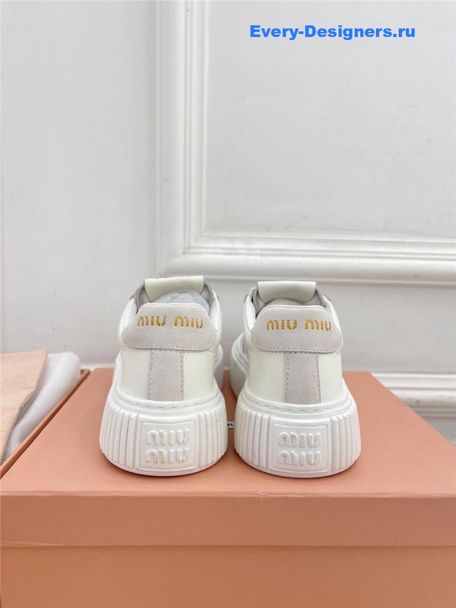 Miu Miu Lace-Up Low Top Platform Sneakers