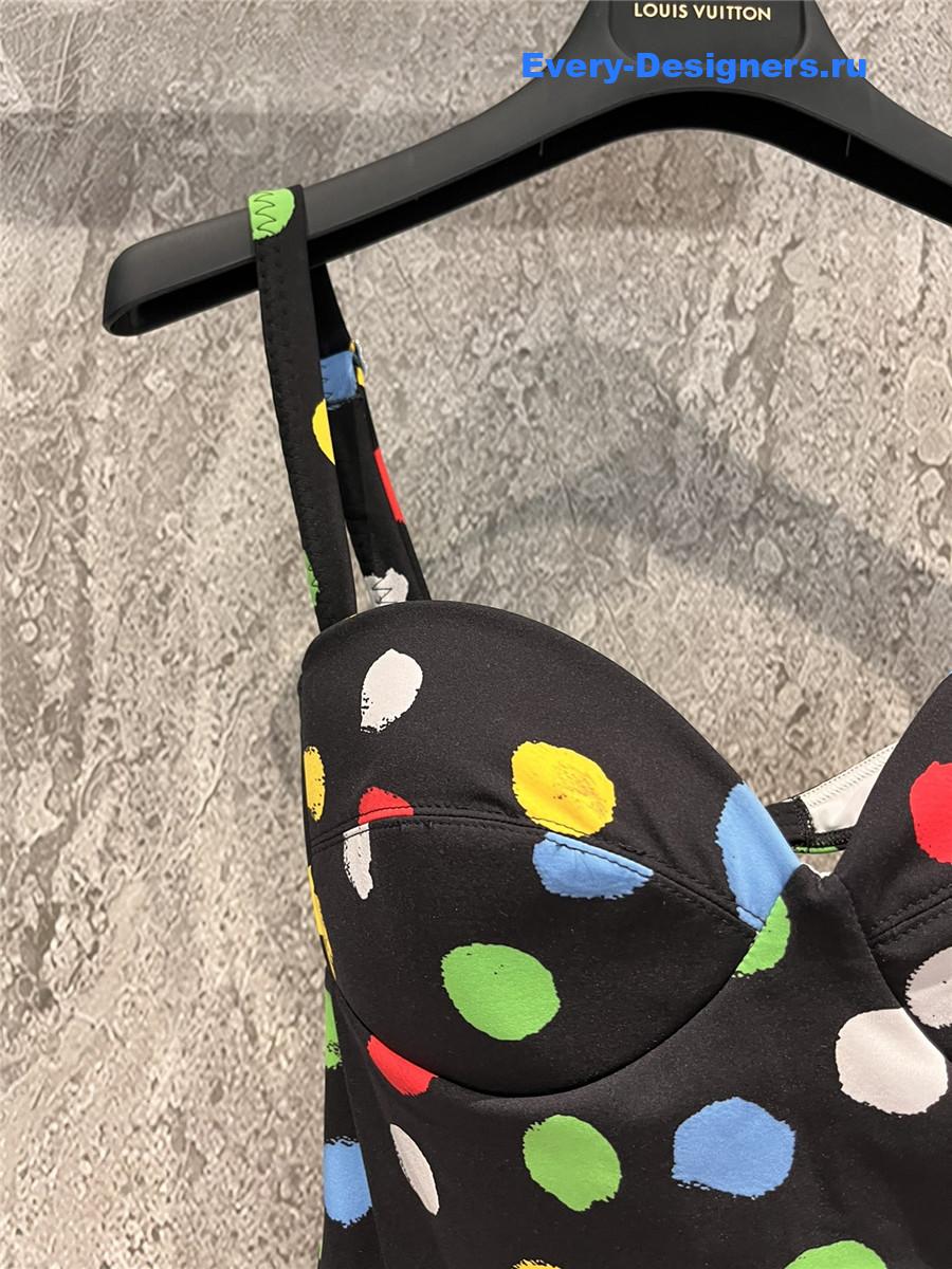 l0vis Vvtt0n x kusama painted dots swimsuit