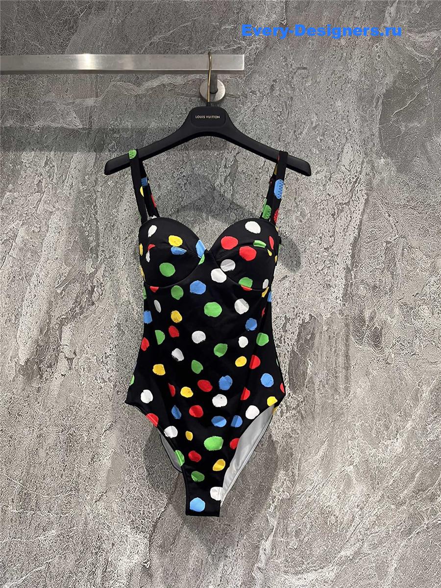 l0vis Vvtt0n x kusama painted dots swimsuit