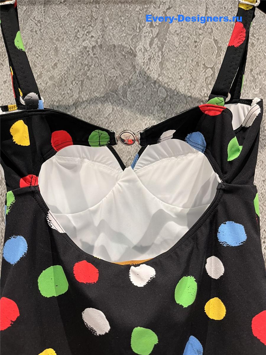 l0vis Vvtt0n x kusama painted dots swimsuit