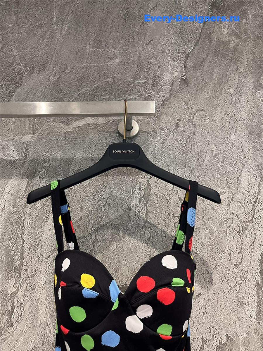 l0vis Vvtt0n x kusama painted dots swimsuit