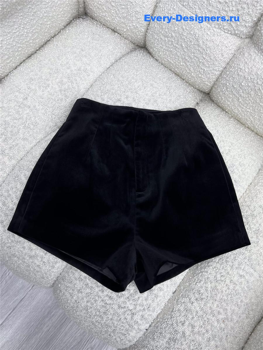 Sa1nt Lau*nt high waist velvet shorts