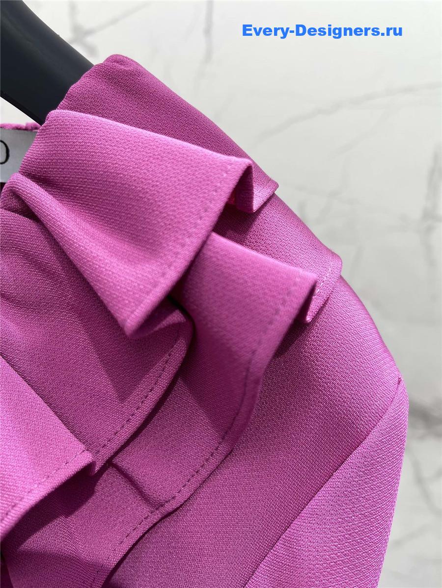 Va1e*ntin0 v-neck ruffle dress purple