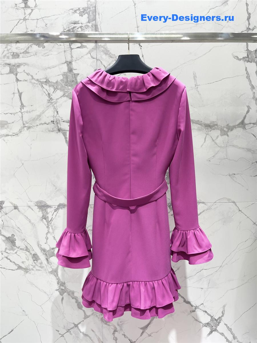 Va1e*ntin0 v-neck ruffle dress purple