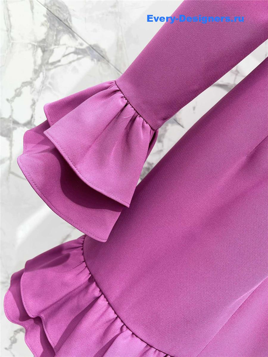 Va1e*ntin0 v-neck ruffle dress purple