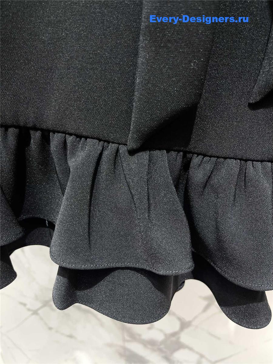 Va1e*ntin0 v-neck ruffle dress black